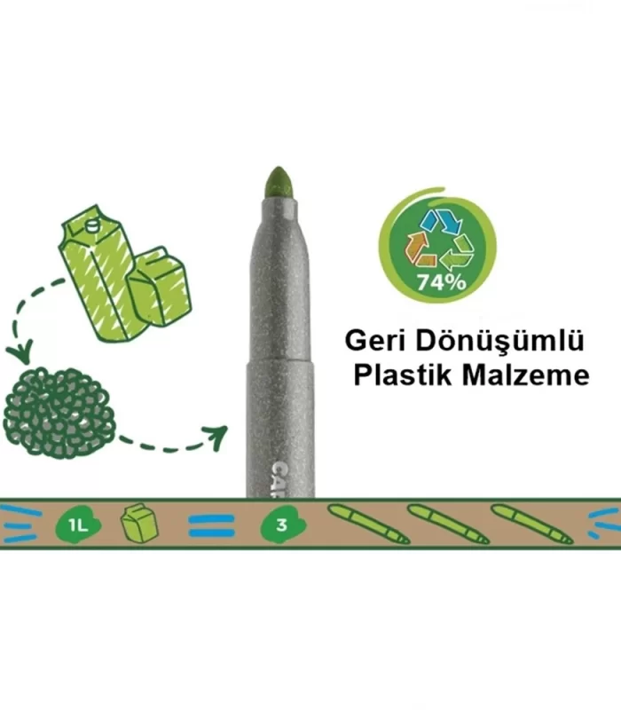 Carioca Eco Family Jumbo Süper Yıkanabilir Keçeli Boya Kalemi 12Li