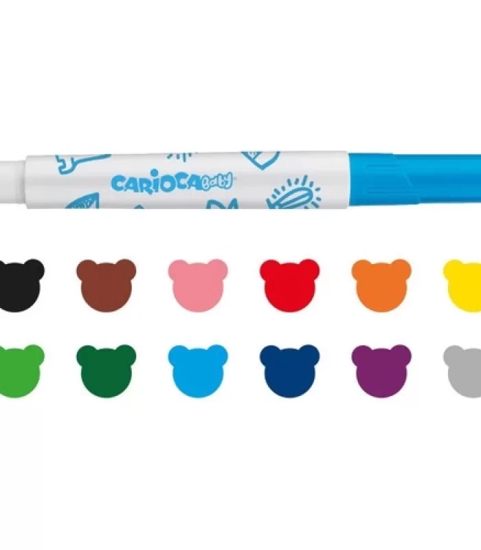 Carioca Jumbo Bebek Süper Yıkanabilir Keçeli Boya Kalemi 12Li