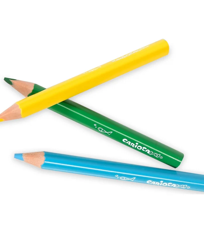 Carioca Jumbo Bebek Üçgen Kuru Boya Kalemi 10Lu +2 Yaş