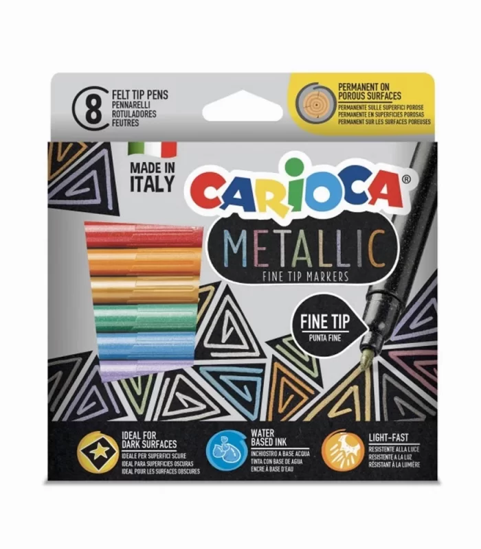 Carioca Metalik Keçeli Kalem 8Li