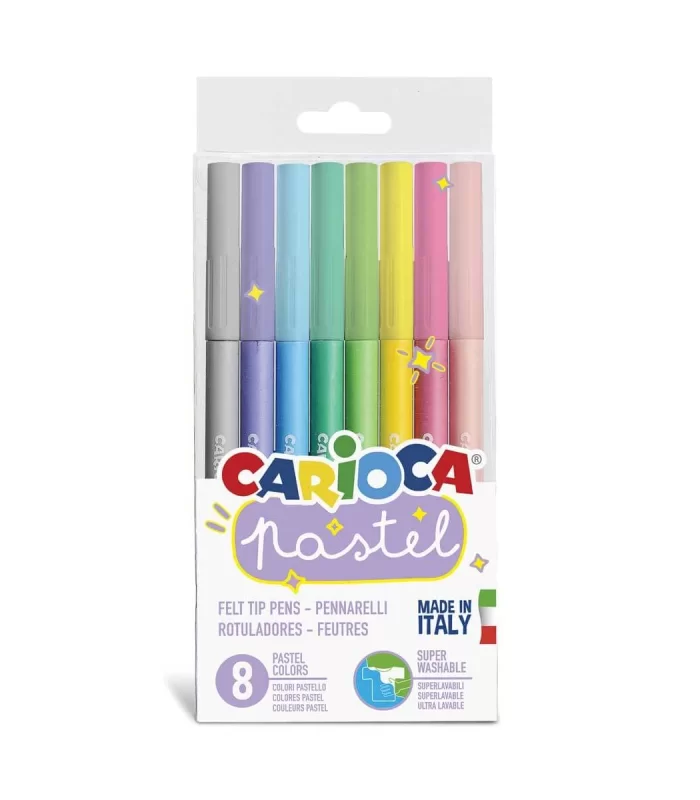 Carioca Pastel Süper Yıkanabilir Keçeli Kalem 8Li
