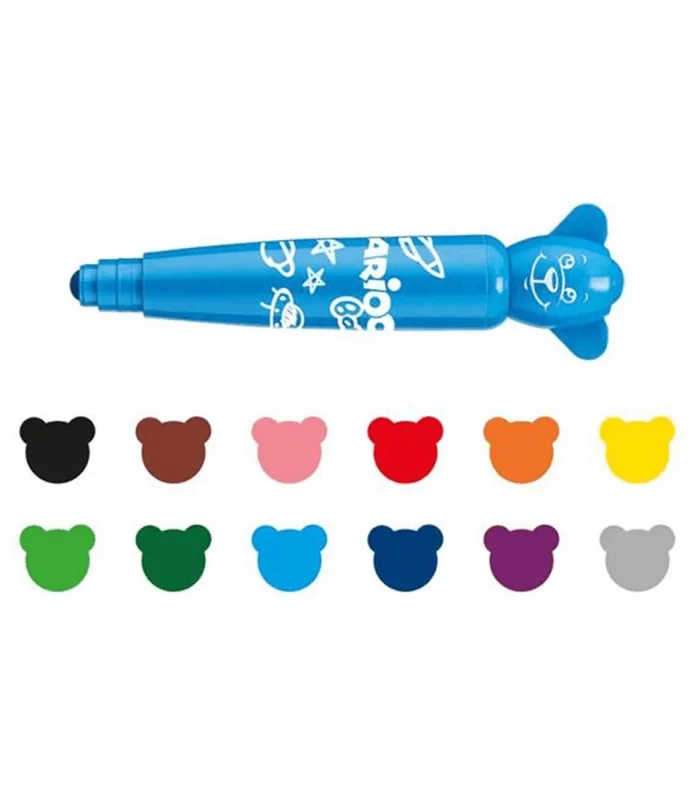 Carioca Teddy Jumbo Bebek Süper Yıkanabilir Keçeli Boya Kalemi 12Li