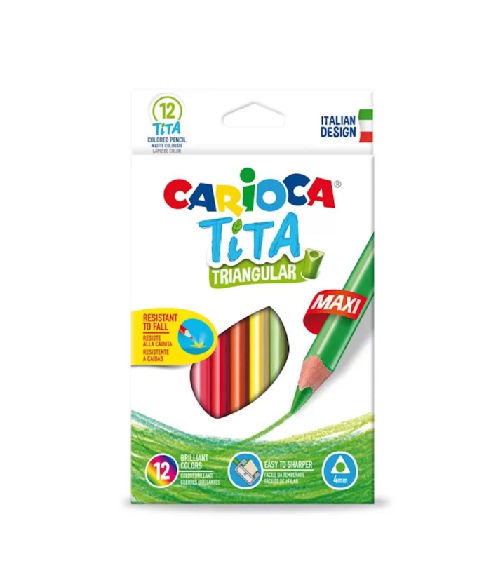 Carioca Tita Maxi Üçgen Kuru Boya Kalemi 12Li