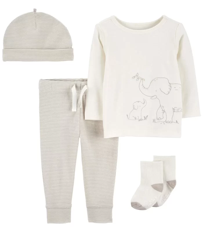 Carters Bebek Alt Üst Set 4lü Paket 1R083510 Gri