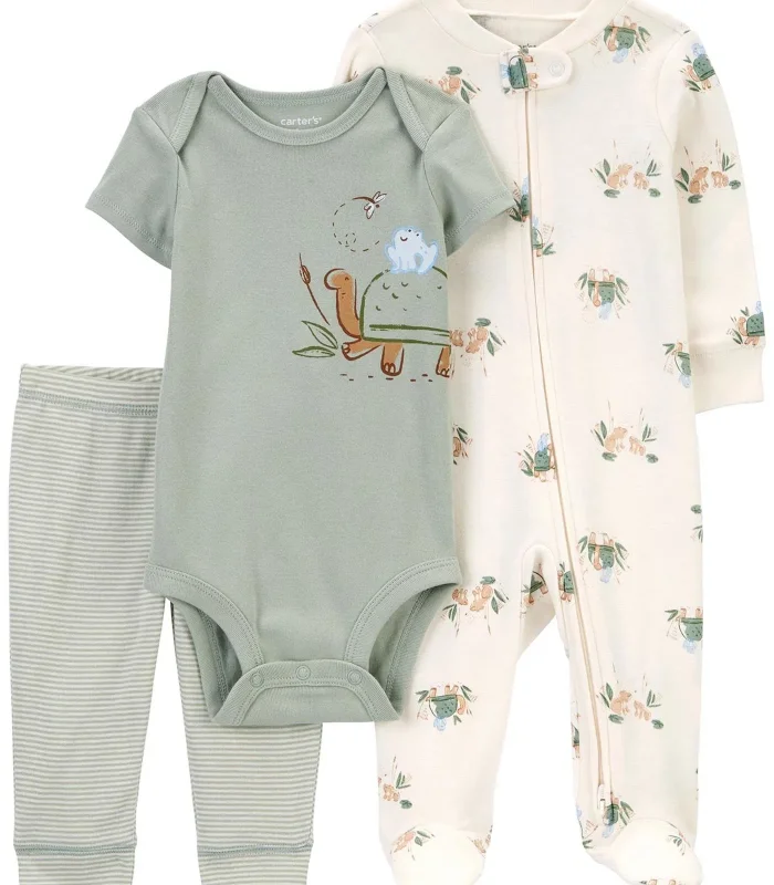 Carters Erkek Bebek Tulum Body Pantolon Set 3lü Paket 1R038110 Renkli