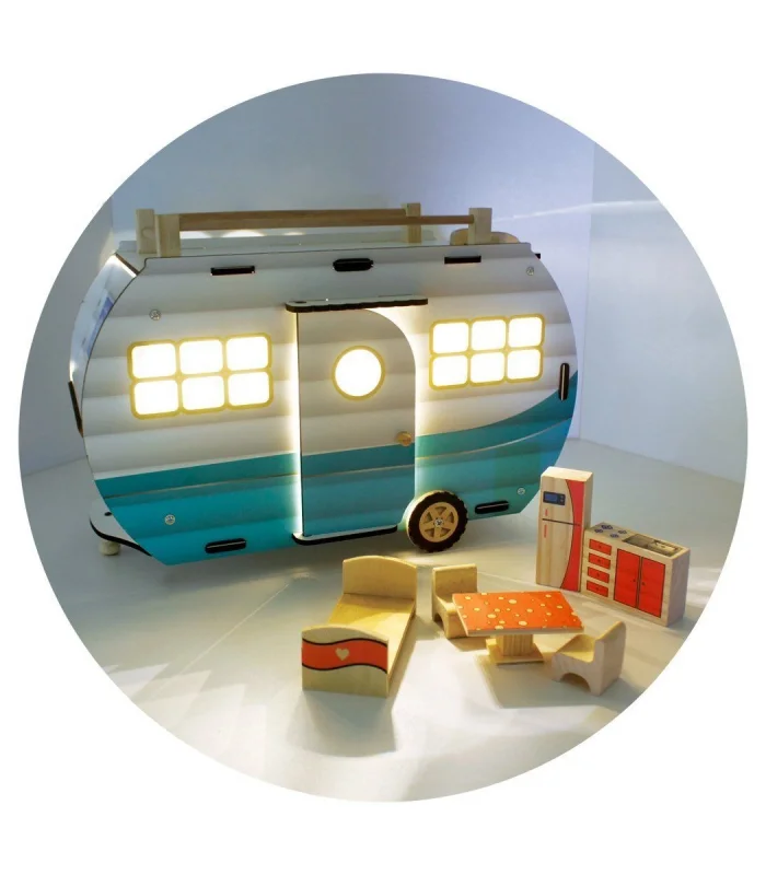 ÇG95 Ahşap Karavan Turkuaz -Okutan