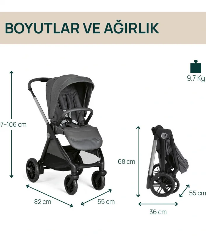 Chicco Bellagio Bebek Arabası Black Satin