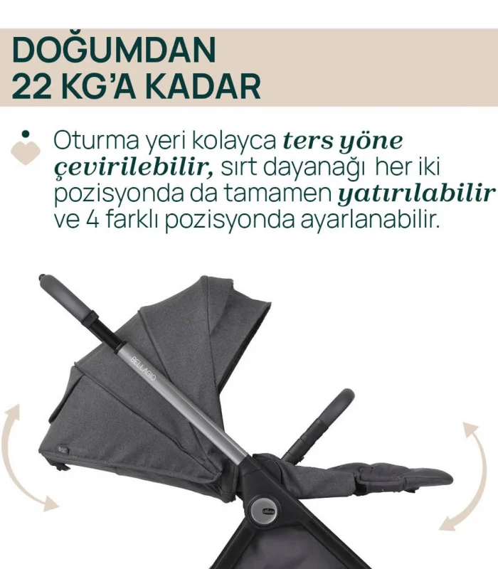 Chicco Bellagio Bebek Arabası Black Satin