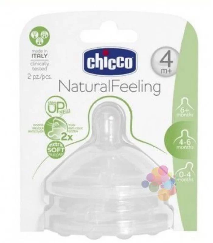 Chicco NaturalFeeling Biberon Emziği 4 Ay+ Akış Ayarlı 2li