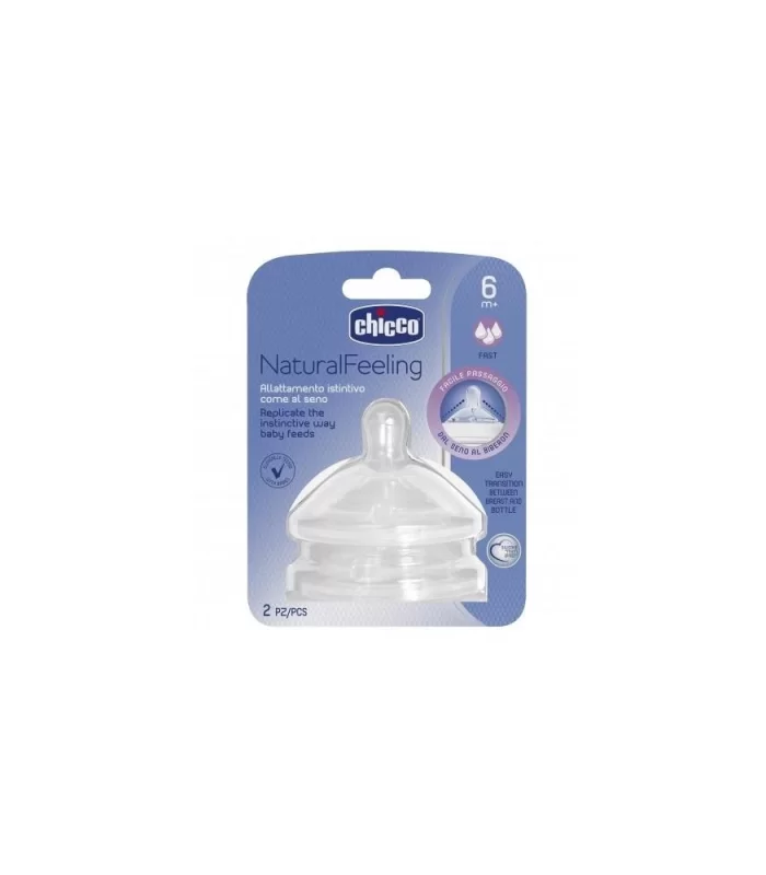 Chicco Naturalfeeling Biberon Emziği 6 Ay+ Hızlı Akış 2li
