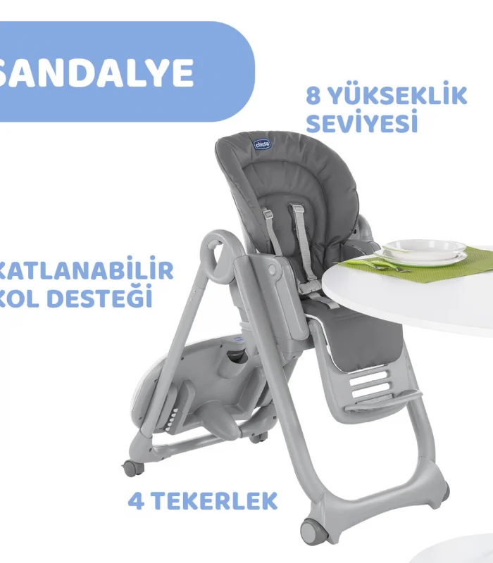 Chicco Polly Magic Mama Sandalyesi Dark Grey