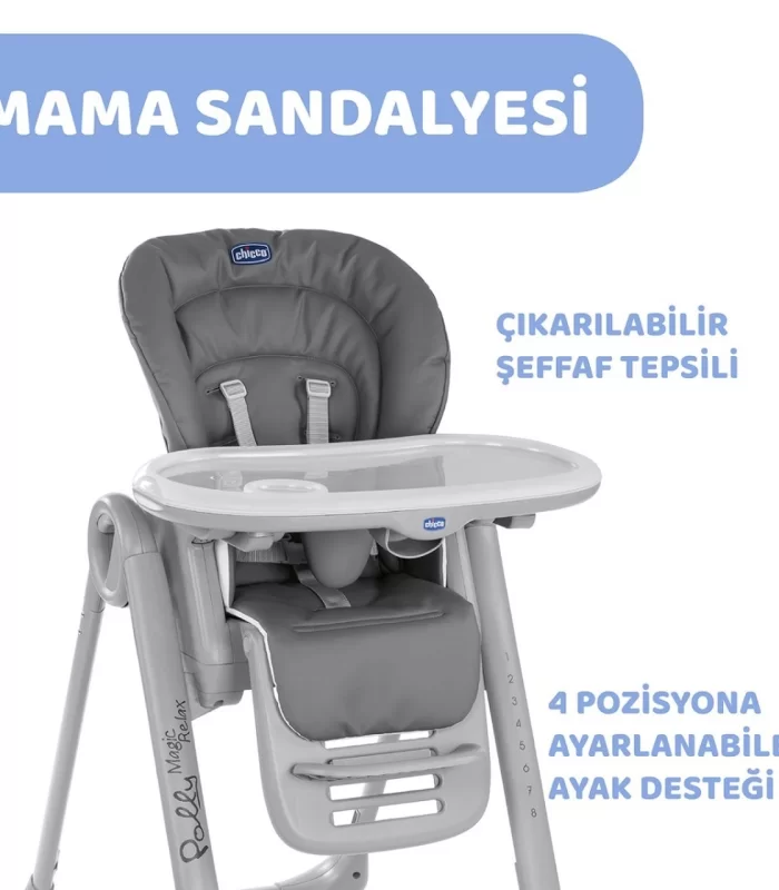 Chicco Polly Magic Relax Mama Sandalyesi Grey Melange