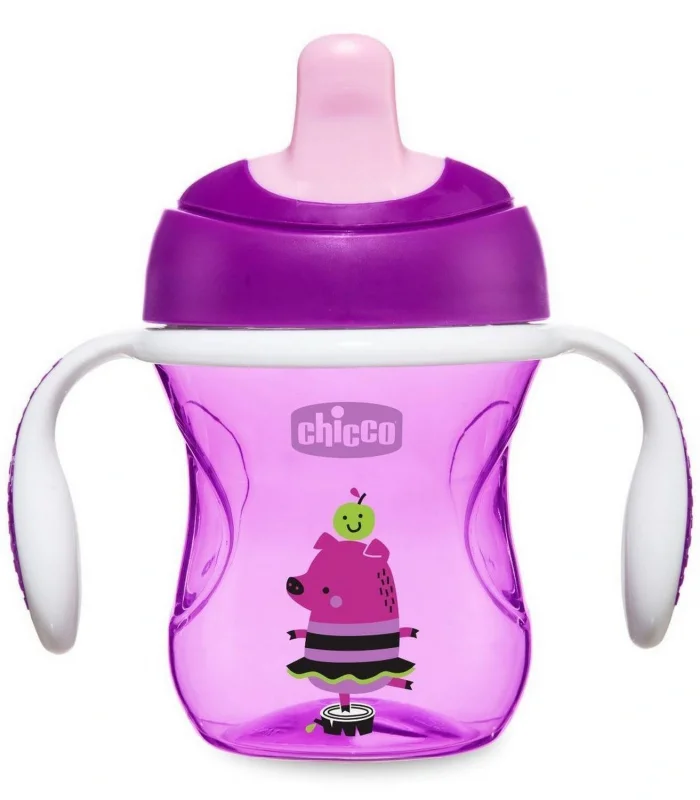 Chicco Yarı Yumuşak Uçlu Alıştırma Bardağı 6 Ay+ 200 ml Kız