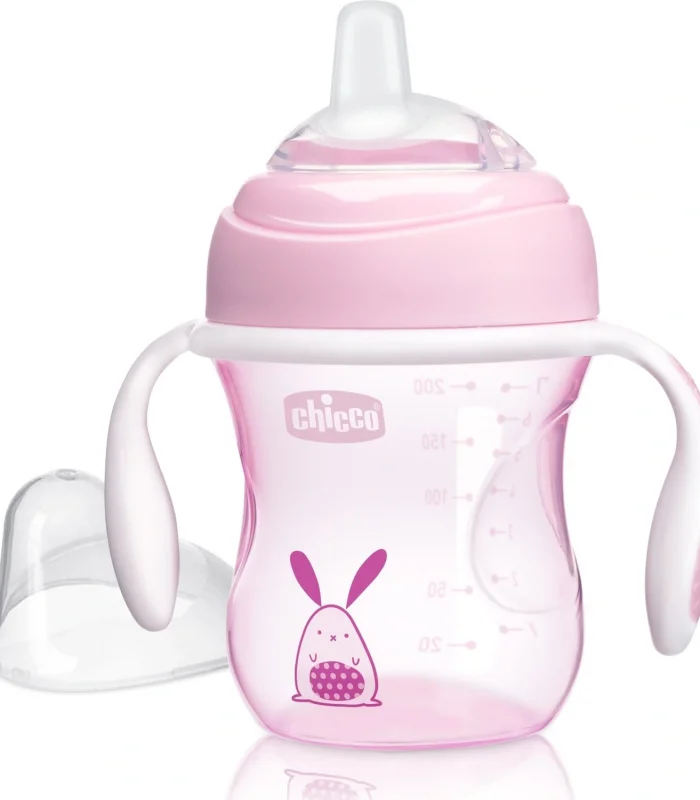 Chicco Yumuşak Uçlu Geçiş Bardağı 4 Ay+ 200 ml Kız