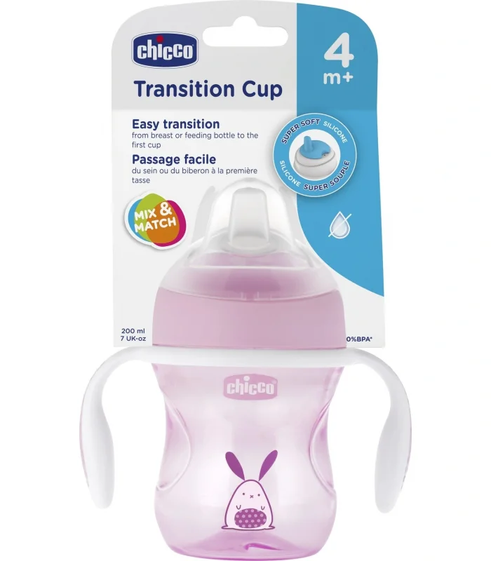 Chicco Yumuşak Uçlu Geçiş Bardağı 4 Ay+ 200 ml Kız