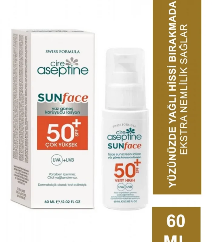 Cire Aseptine Sun Yüz Güneş Koruyucu Losyon 50 SPF 60ml