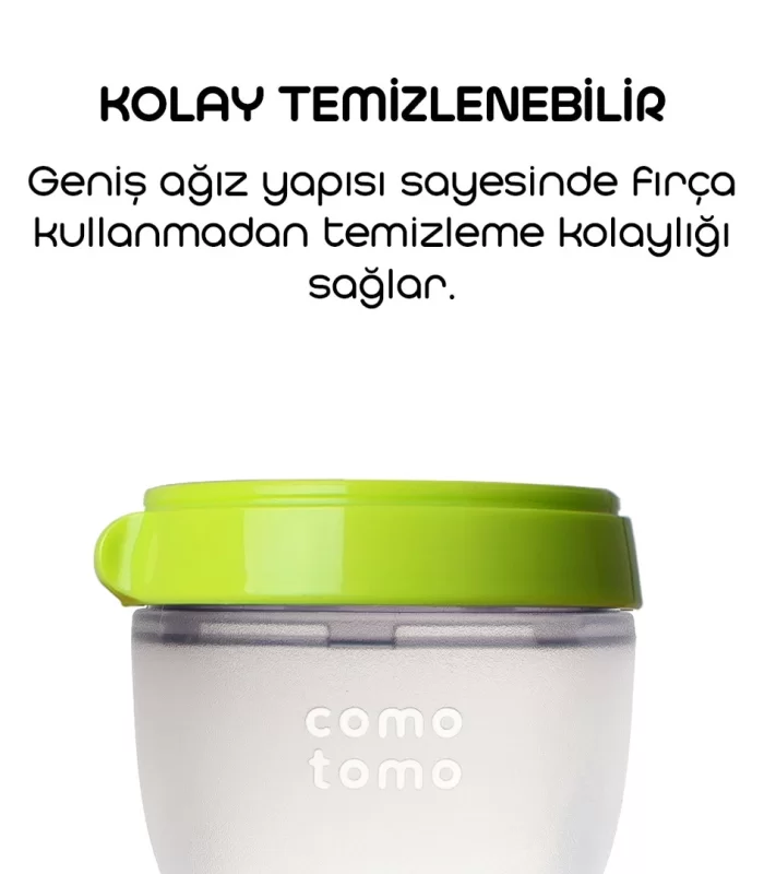 Comotomo Antikolik Silikon Biberon 250 Ml 3-6 Ay Yeşil