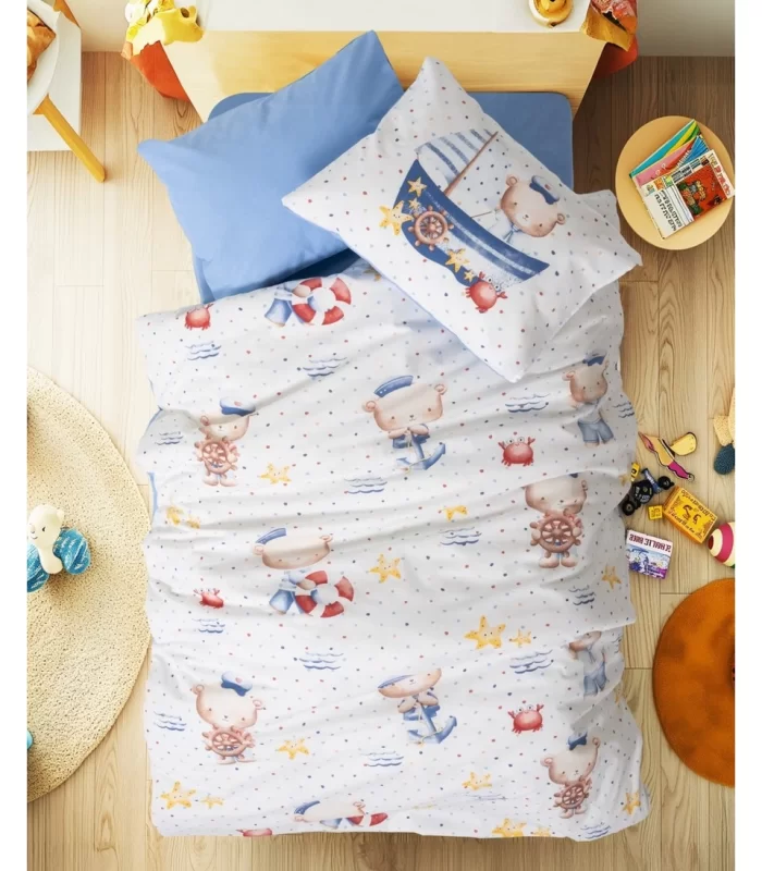 Cotton Box Bebek Nevresim Takımı Seaman Mavi