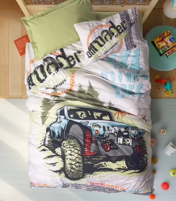 Cotton Box Junior Nevresim Takımı Tek Kişilik Adventure Yeşil