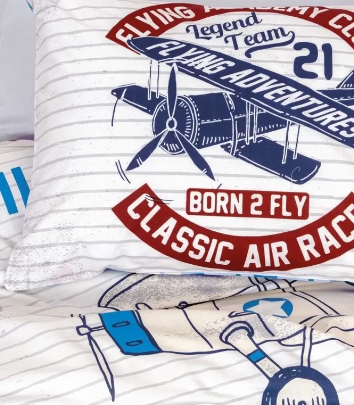 Cotton Box Junior Ranforce Nevresim Takımı Tek Kişilik Flying Gri