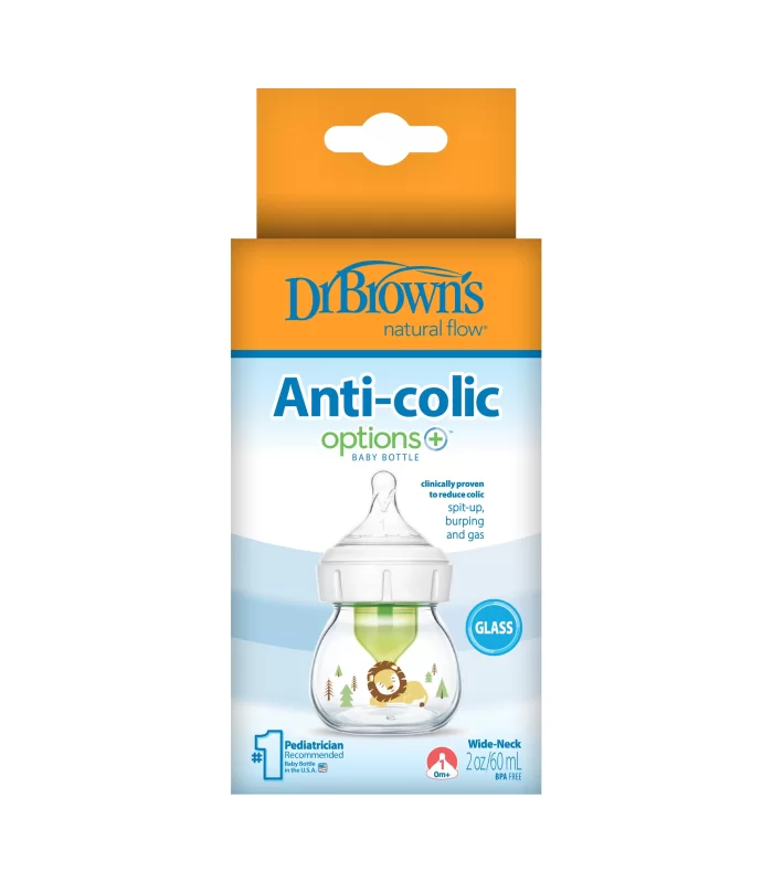 Dr Browns Geniş Ağız Anti Kolik Options+ Cam Biberon 60 ml