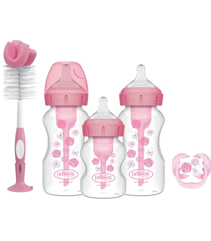 Dr.browns Geniş Ağız Anti Kolik Options+ Pp Biberon Hediye Seti Pembe