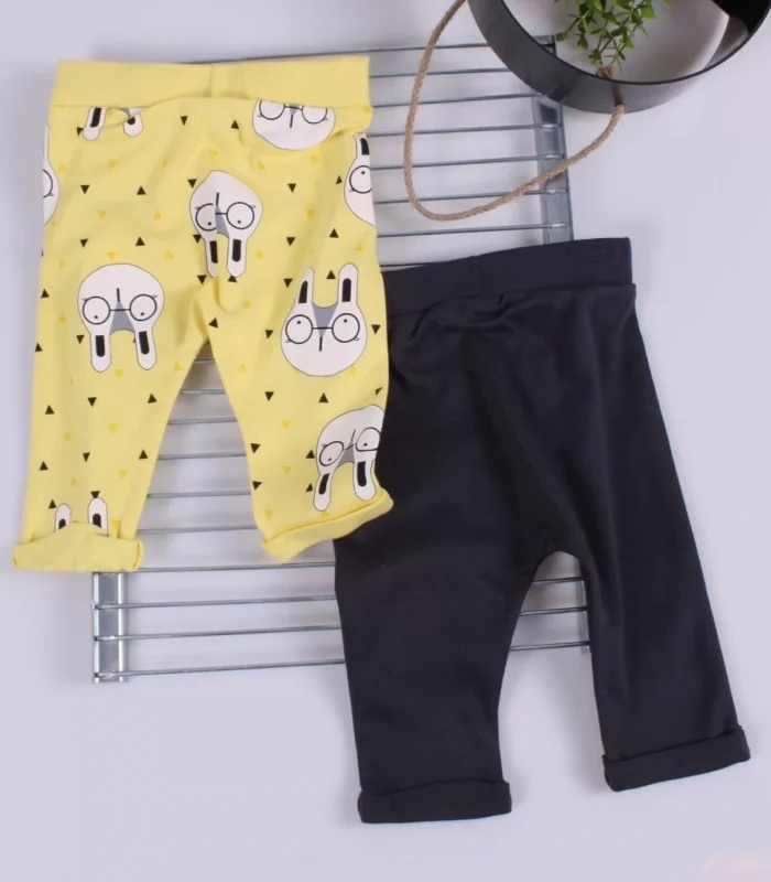 Erkek Bebek Desenli 2li Pantolon 3/12 Ay