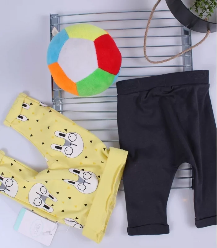 Erkek Bebek Desenli 2li Pantolon 3/12 Ay