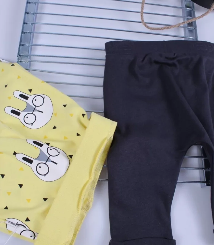 Erkek Bebek Desenli 2li Pantolon 3/12 Ay