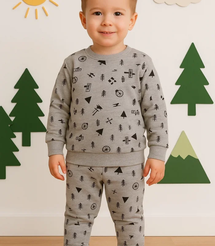 Erkek Bebek Pijama Eşofman Takımı Siyah