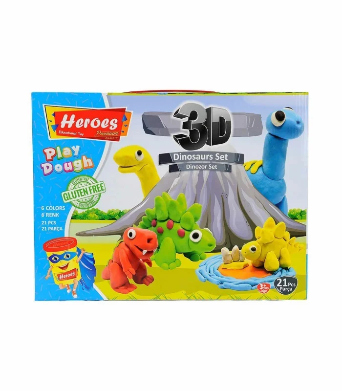 ERN-568 HEROES 3D DİNOZOR OYUN HAMUR SETİ