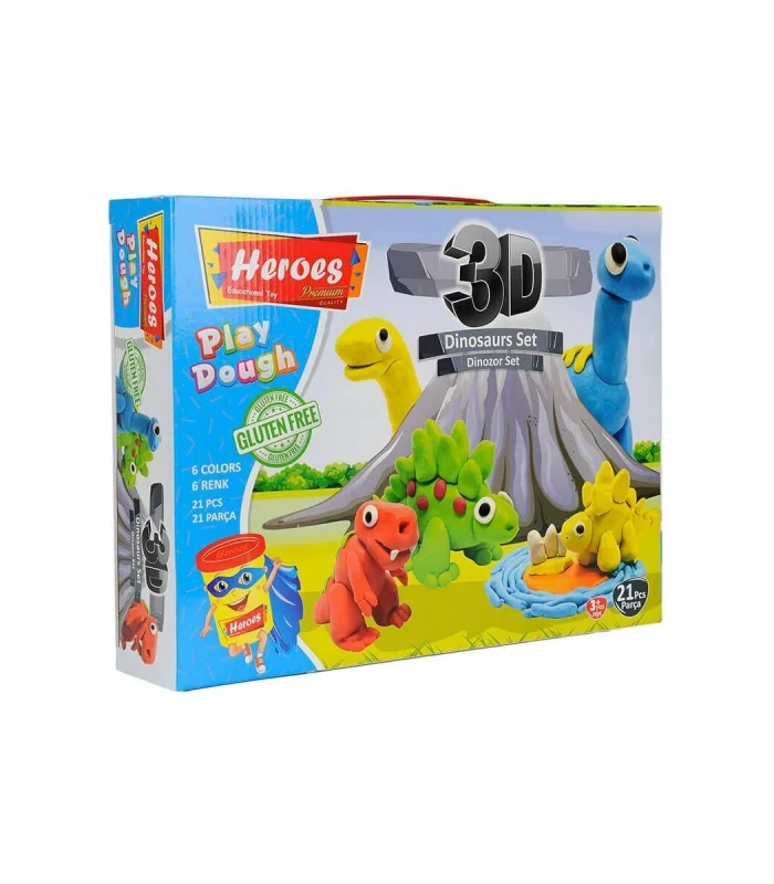 ERN-568 HEROES 3D DİNOZOR OYUN HAMUR SETİ