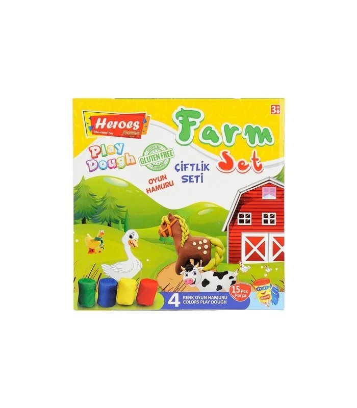 ERN-588 HEROES ORTA KUTULU ÇİFTLİK OYUN HAMURU SETİ