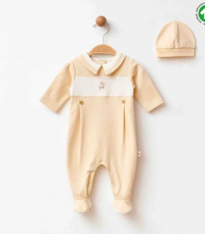 Eslenza Organik Şapkalı Tulum 2241 Bej