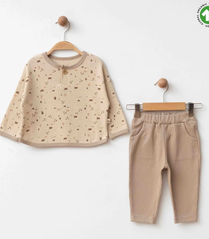 Eslenza Organik Waffle 2li Takım 2080 Bej