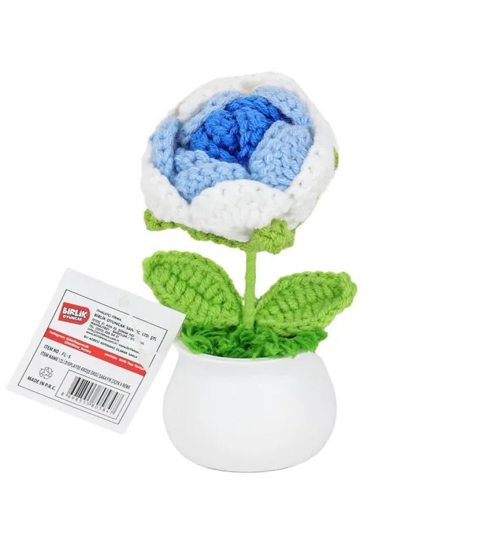 FL-5 Kroşe Örgü Şakayık Çiçek -Birliktoys