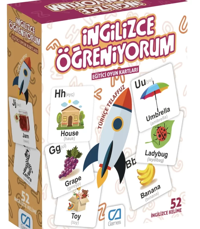 Games İngilizce Öğreniyorum Eğitici Oyun Kartları 52 Kart 5044