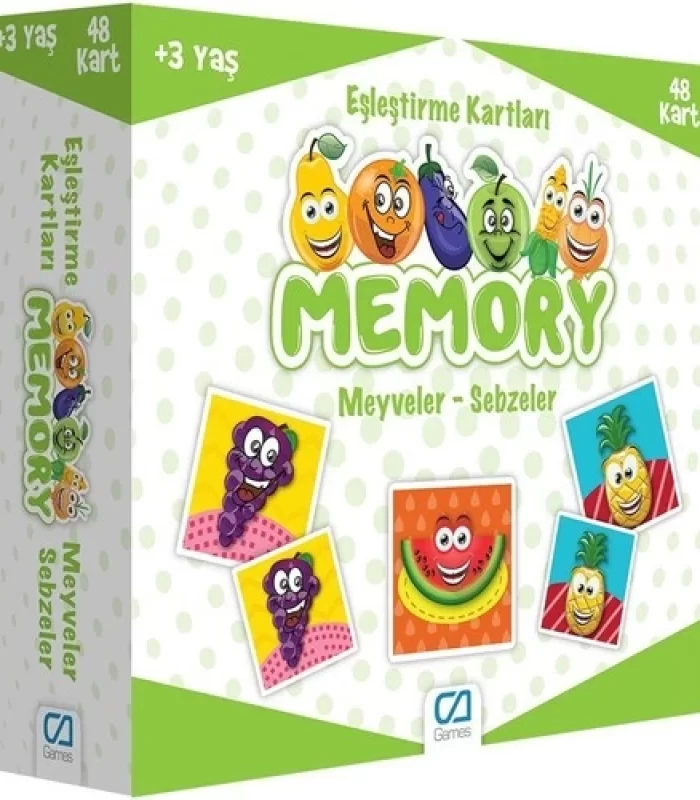 Games Memory Eşleştirme Kartları Meyve Sebzeler 48 Kart 5040