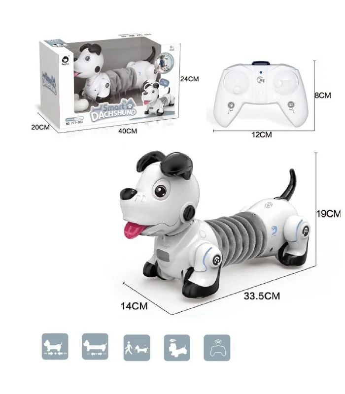 GL-777-603 Uzaktan Kumandalı Işıklı ve Sesli Sevimli Akıllı Köpek -Vardem Oyuncak