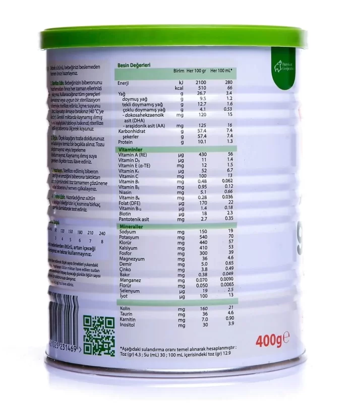 Golden Goat 1 Keçi Sütlü Bebek Sütü 0-6 Ay 400 Gr