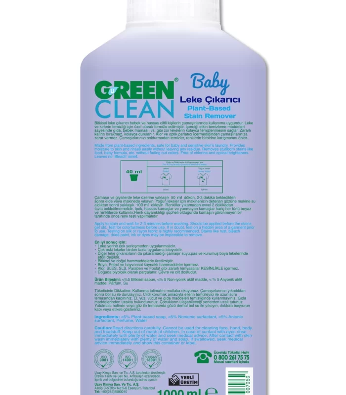 Green Clean Baby Bitkisel Leke Çıkarıcı 1000 ml
