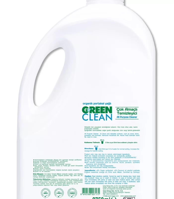Green Clean Bitkisel Çok Amaçlı Temizleyici 2750ml