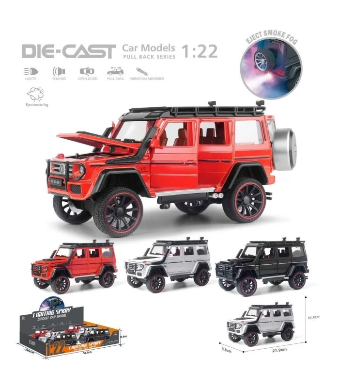 HCL-501A Çek Bırak 1:22 Sesli Ve Işıklı Buharlı G-Lüx Metal Jeep