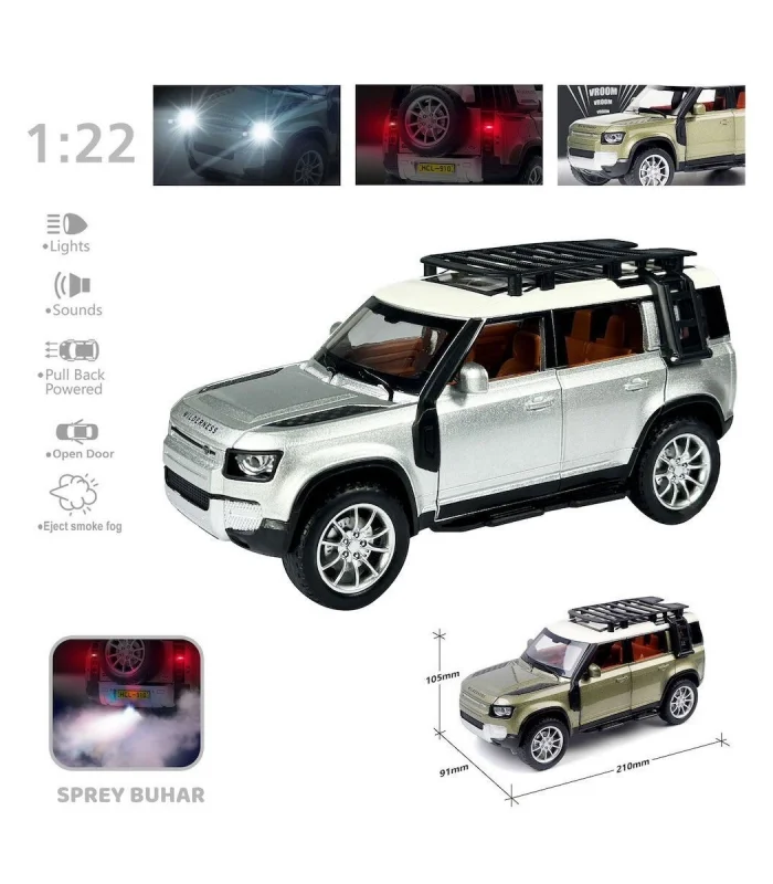 HCL-510A Çek Bırak 1:22 Sesli Ve Işıklı Buharlı DF Metal Jeep