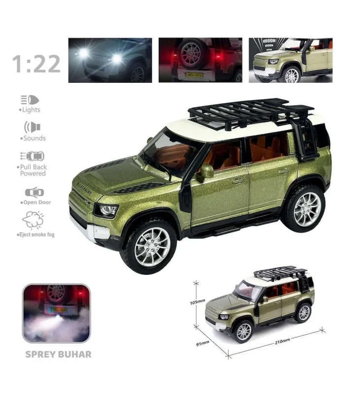 HCL-510A Çek Bırak 1:22 Sesli Ve Işıklı Buharlı DF Metal Jeep