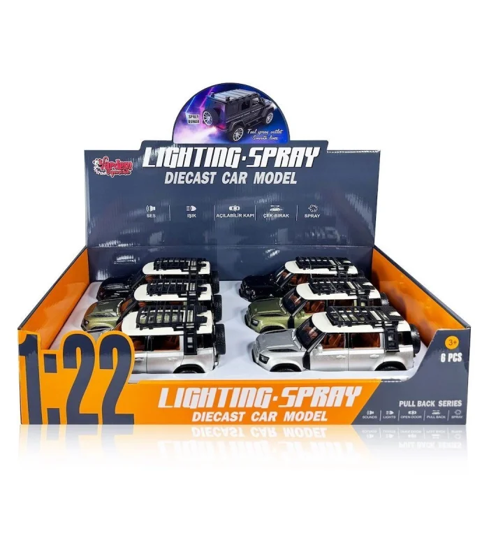 HCL-510A Çek Bırak 1:22 Sesli Ve Işıklı Buharlı DF Metal Jeep