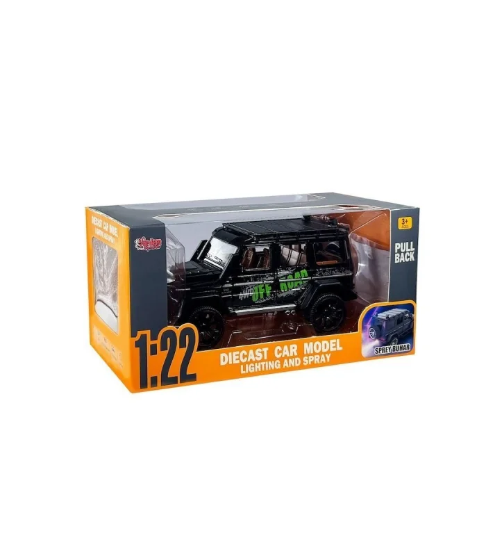 HCL-801P Çek Bırak 1:22 Sesli ve Işıklı Buhar Çıkartan Metal Jeep -Vardem