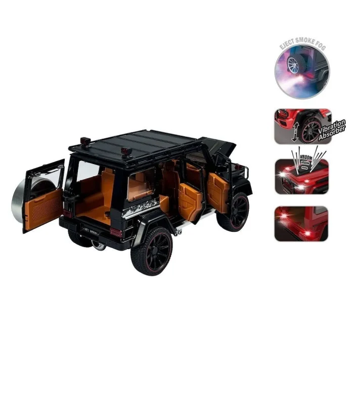 HCL-801P Çek Bırak 1:22 Sesli ve Işıklı Buhar Çıkartan Metal Jeep -Vardem