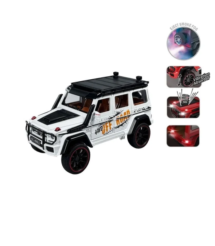 HCL-801P Çek Bırak 1:22 Sesli ve Işıklı Buhar Çıkartan Metal Jeep -Vardem