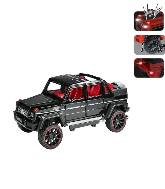 HCL-902 Çek Bırak 1:22 Sesli ve Işıklı Metal Jeep -Vardem
